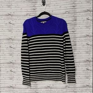 GAP SZ: S Royal blue & stripe, cable knit sweater